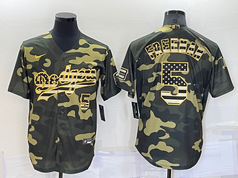 Men's Los Angeles Dodgers Freddie Freeman Camouflage Replica Baseball Jersey baseball jersey product view 1