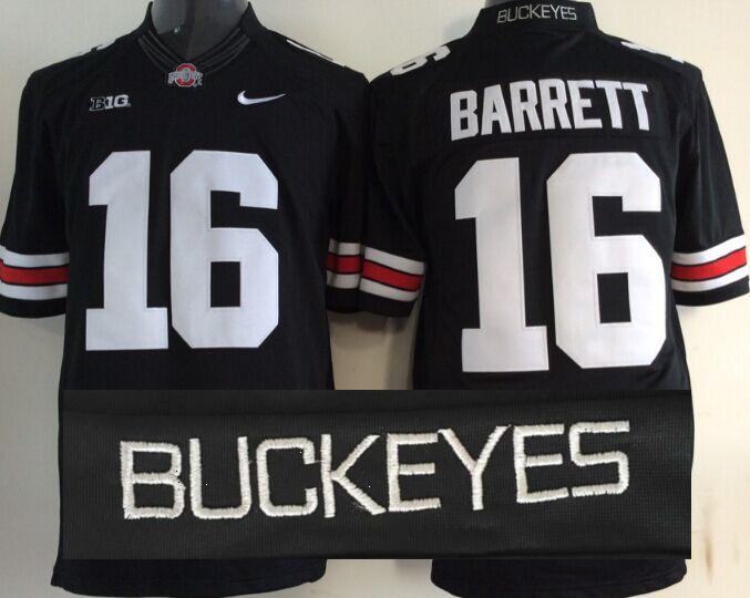 Men's Ohio State Buckeyes JT Barrett Black Player Jersey sports jersey product view 1