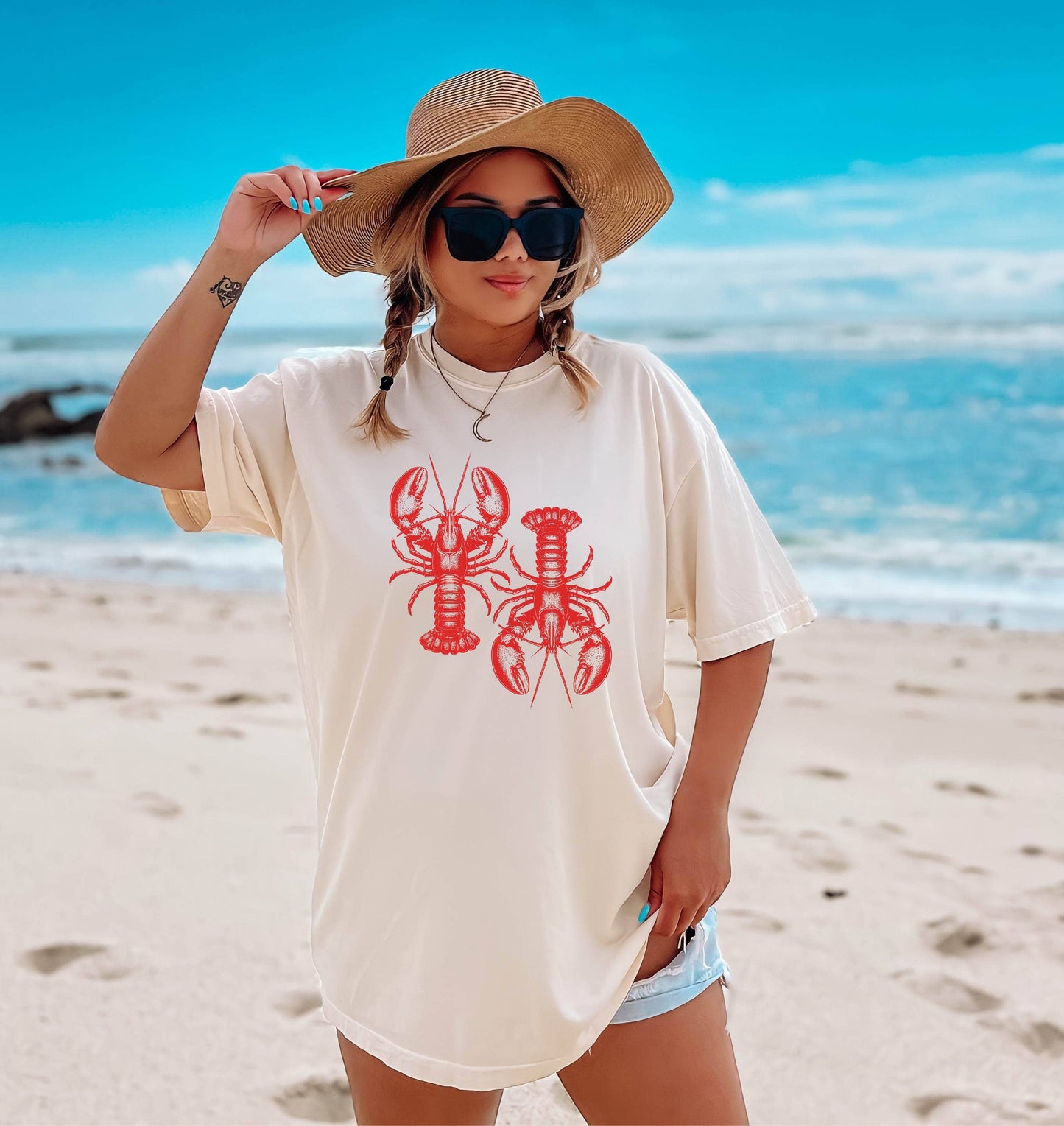 Lobster Top, Graphic Tees Coastal, Graphic Tee Shirts Unisex T-shirt, Sweatshirt, Hoodie, Long Sleeve Tee - T-Shirt, Sweatshirt, Hoodie