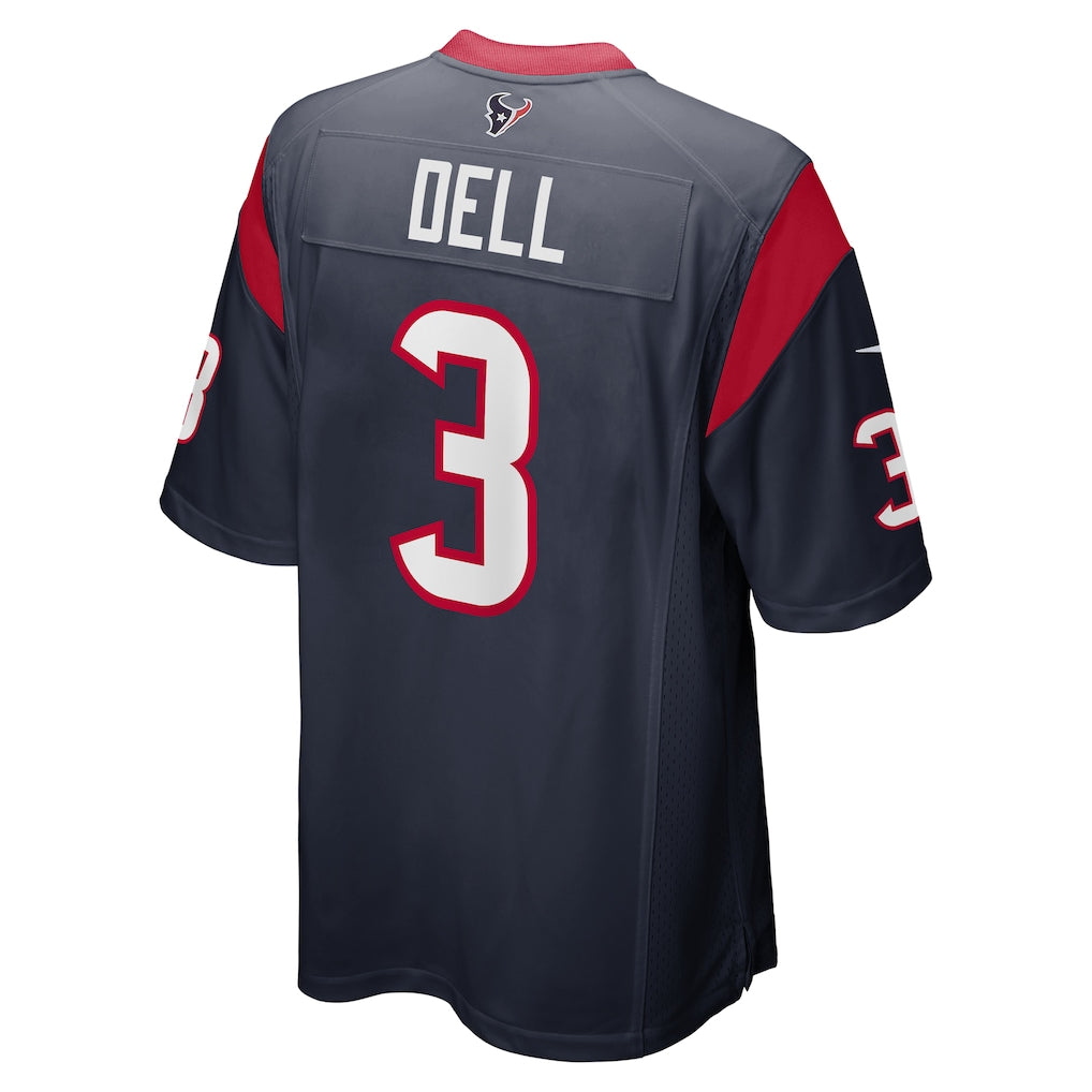 H.Texans #3 Tank Dell Navy Player Game Jersey football jersey product view 1