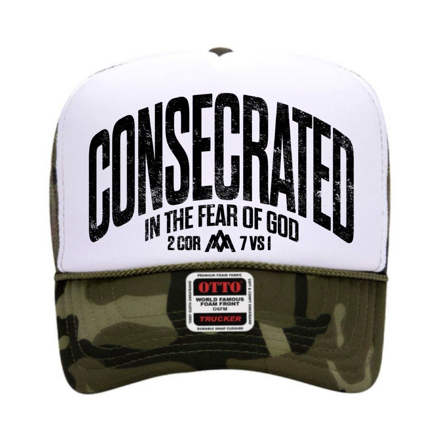 Consecrated Foam Trucker - White/Camo Unisex T-shirt, Sweatshirt, Hoodie, Long Sleeve Tee - T-Shirt, Sweatshirt, Hoodie
