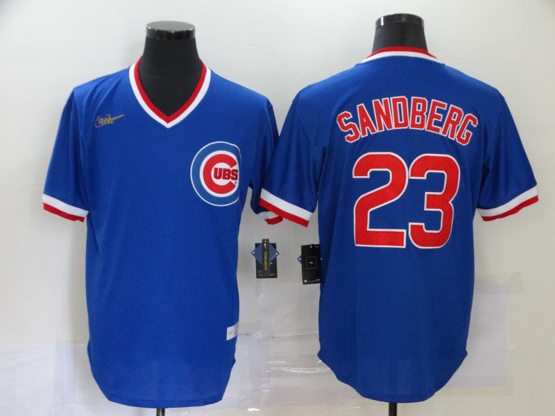 Men's Chicago Cubs Ryne Sandberg Blue Alternate Game Jersey baseball jersey product view 1