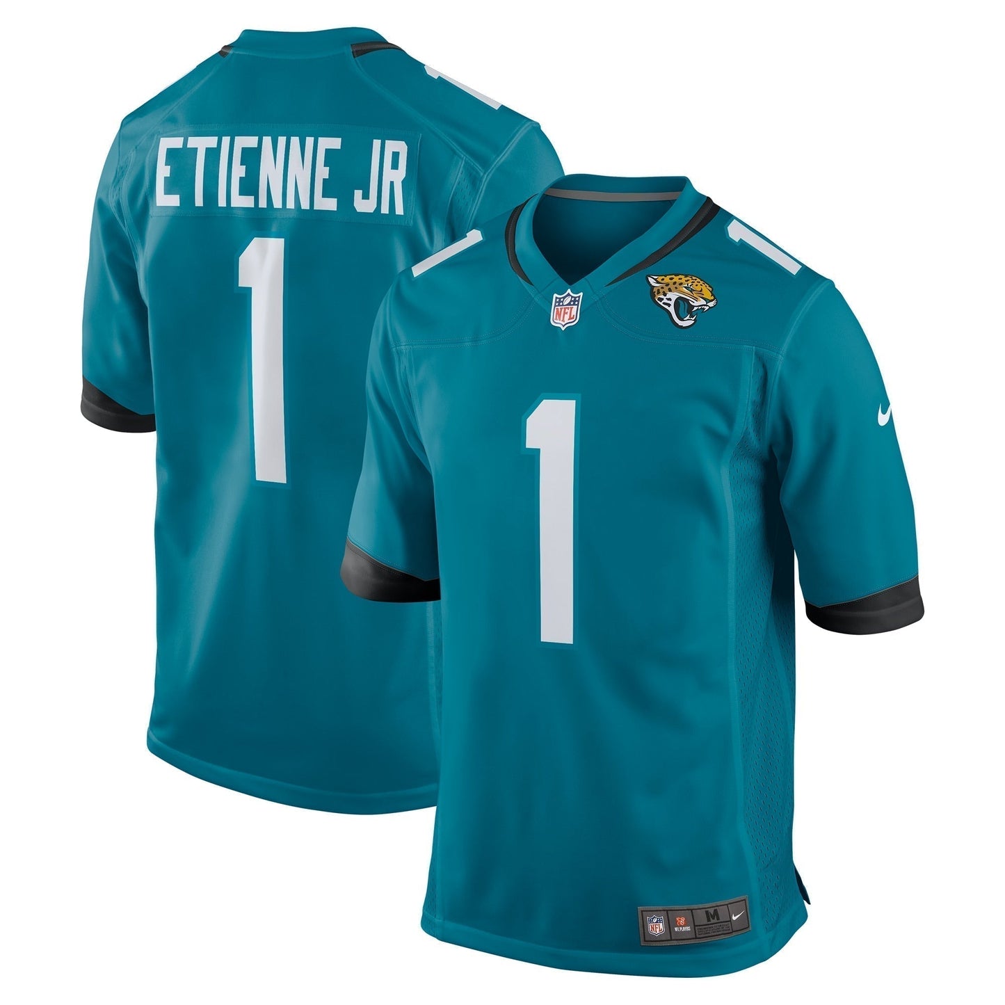 Travis Etienne Jacksonville Jaguars Game Jersey - Teal football jersey product view 1