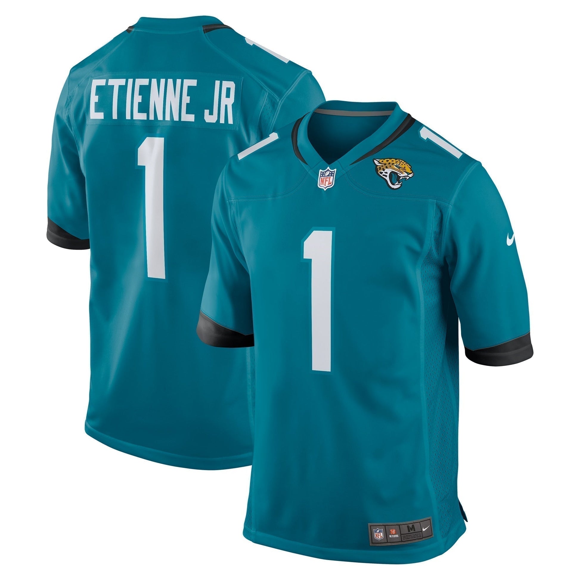 Travis Etienne Jacksonville Jaguars Game Jersey - Teal football jersey product view 1