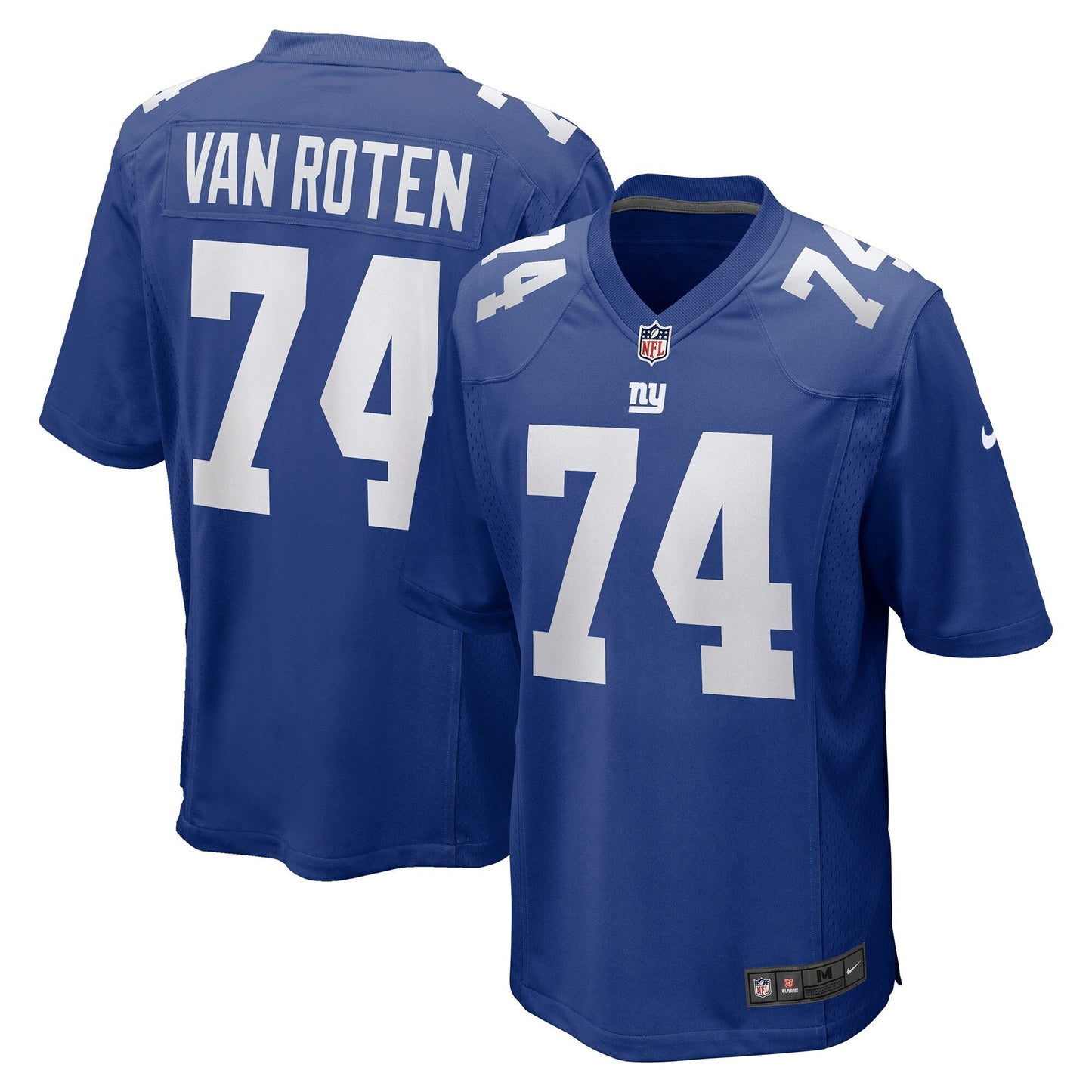 Greg Van Roten New York Giants Team Game Jersey - Royal football jersey product view 1
