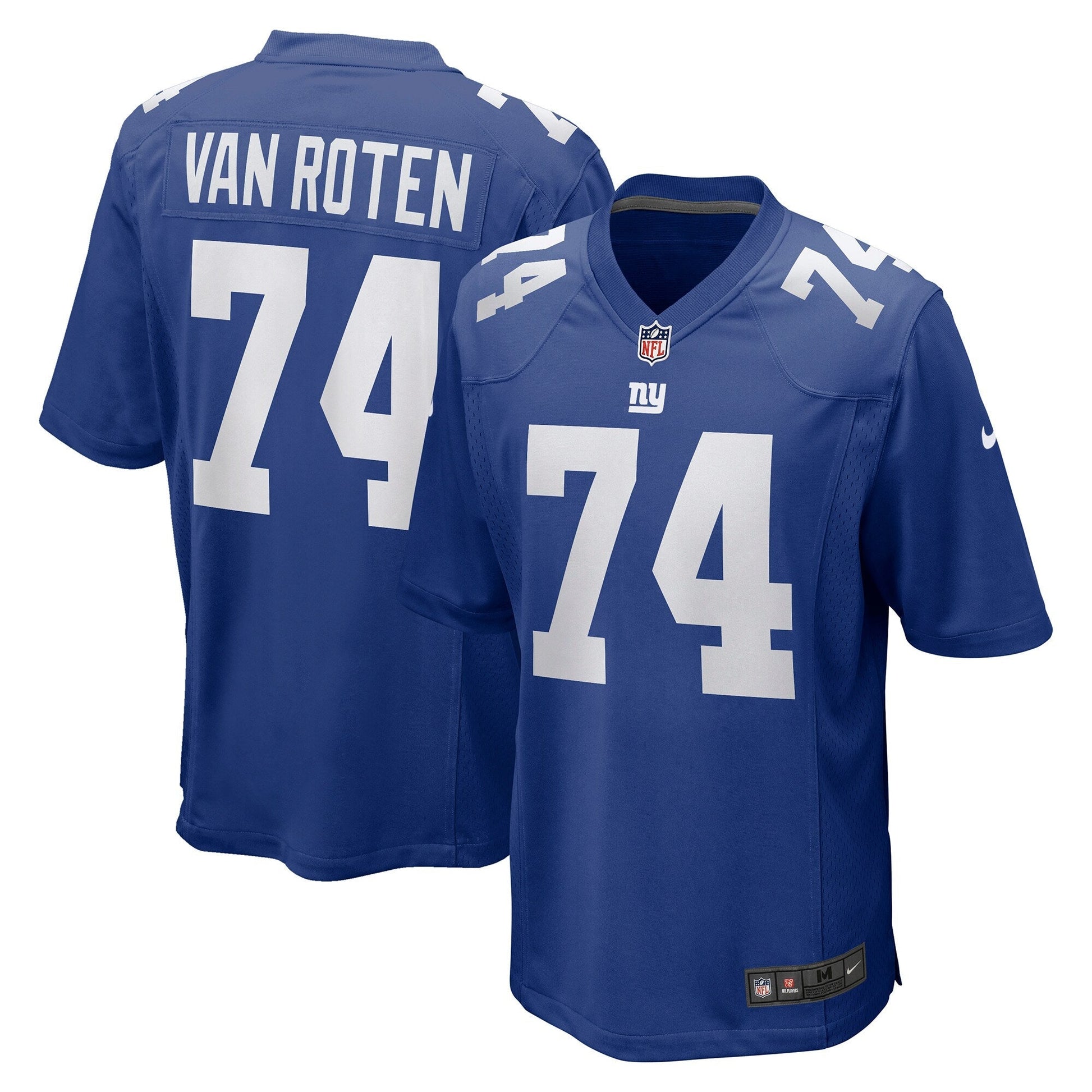 Greg Van Roten New York Giants Team Game Jersey - Royal football jersey product view 1