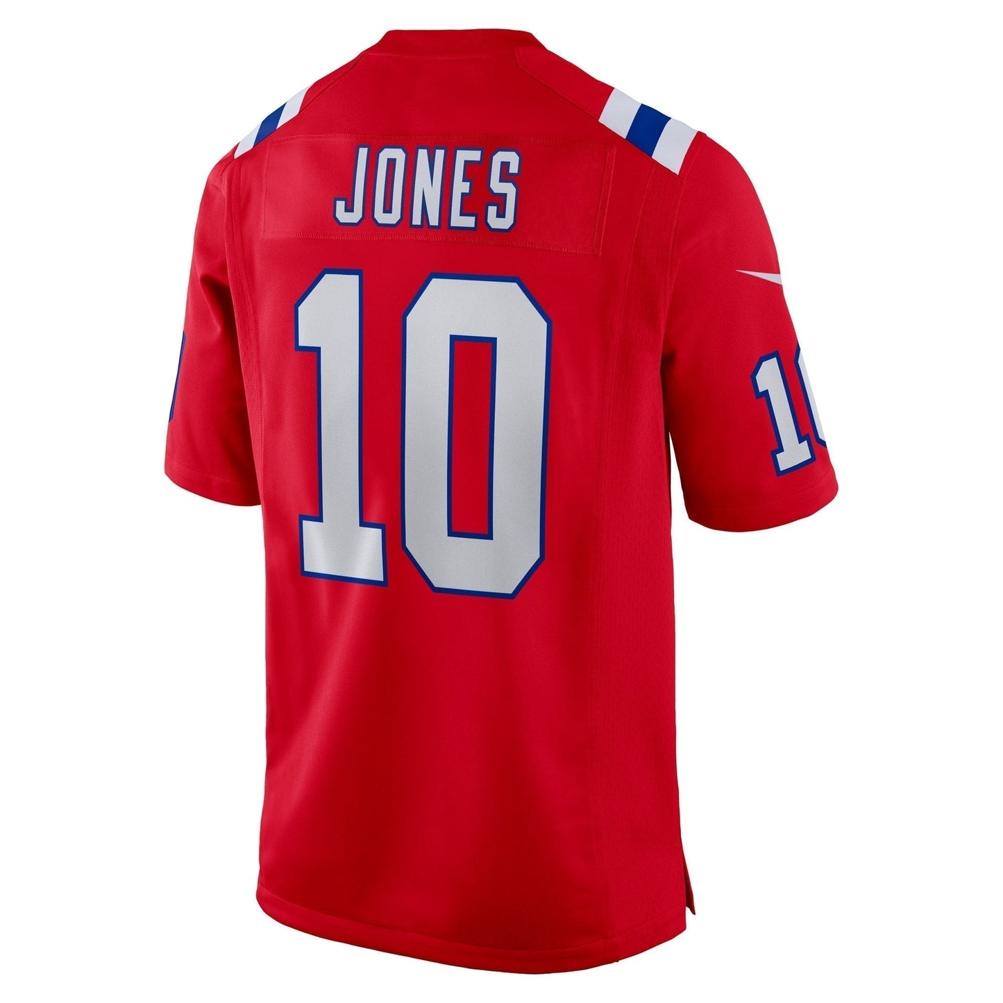 Mac Jones New England Patriots Game Jersey - Red football jersey product view 3