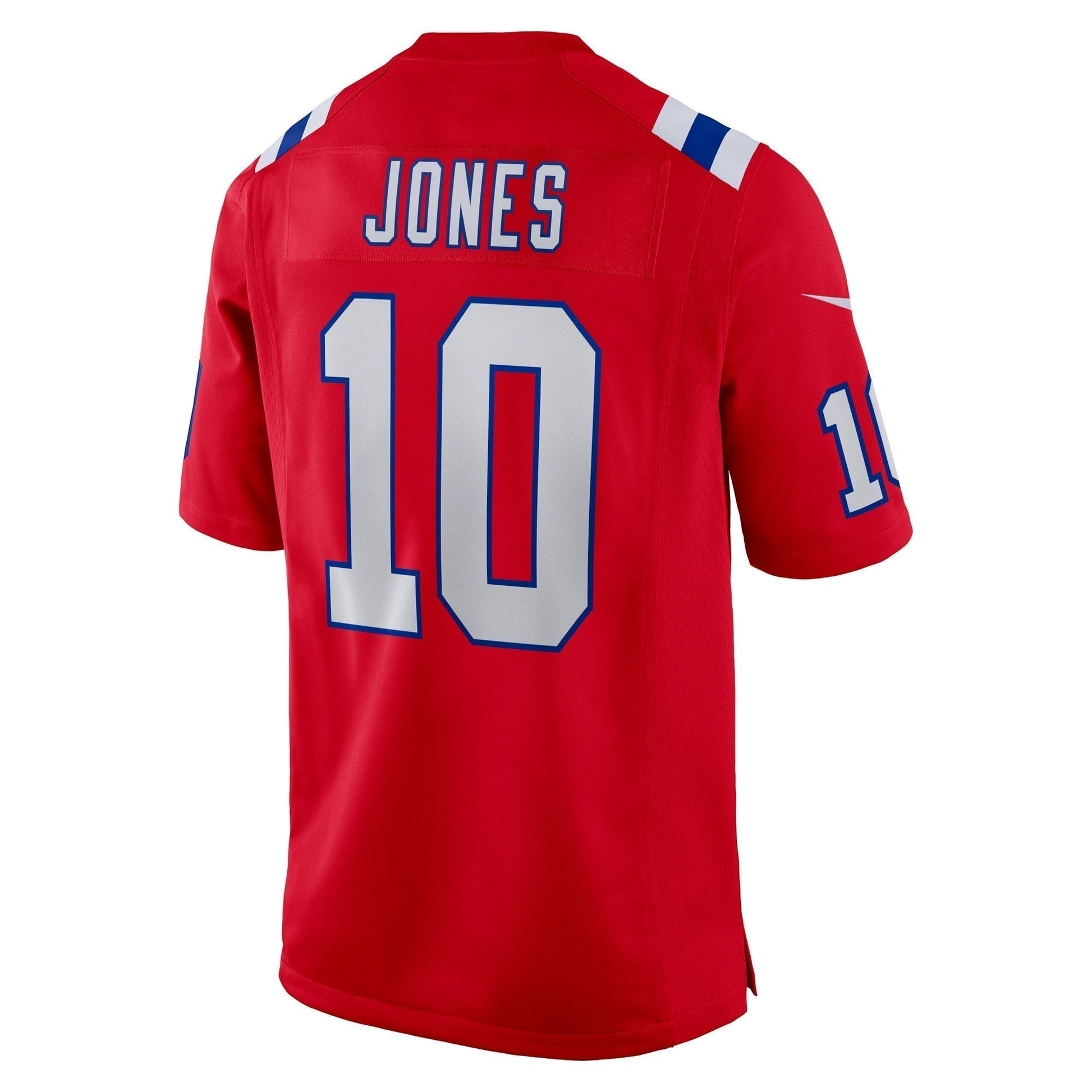 Mac Jones New England Patriots Game Jersey - Red football jersey product view 3