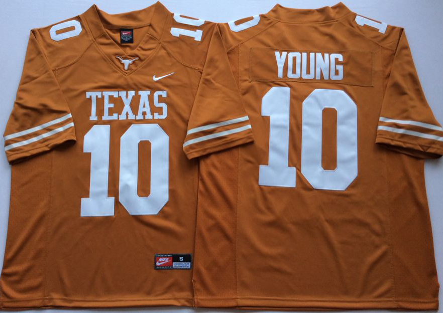 Men's Texas Longhorns Vince Young Orange Replica Team Jersey sports jersey product view 1