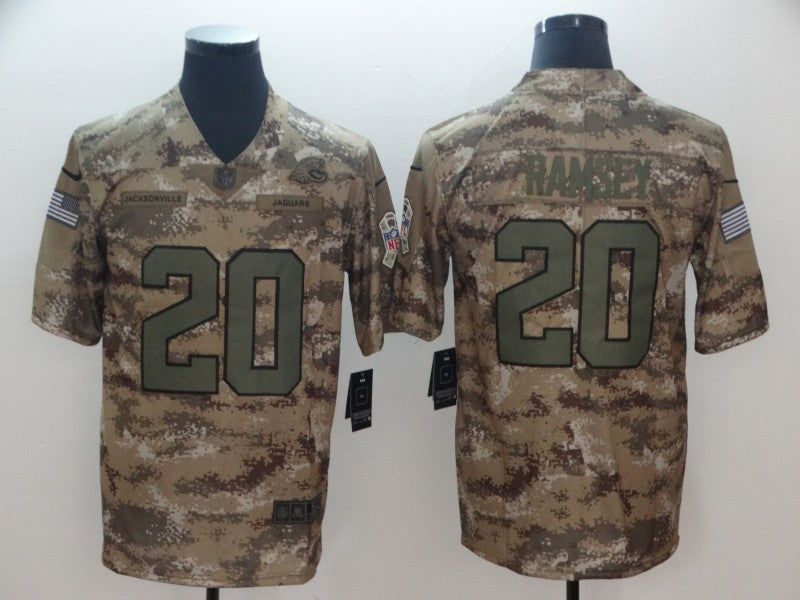Men's Jacksonville Jaguars Jalen Ramsey #20 Camouflage Game Jersey1 football jersey product view 1