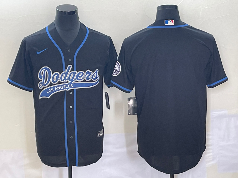 Men's Los Angeles Dodgers Black Blank Jersey Joint Edition baseball jersey product view 1
