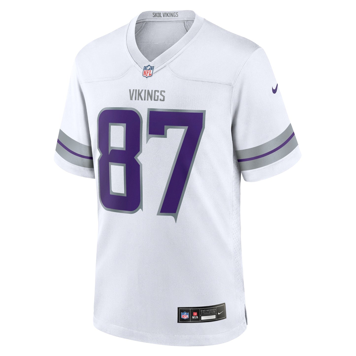 T.J. Hockenson Minnesota Vikings Alternate Game Jersey - White football jersey product view 2