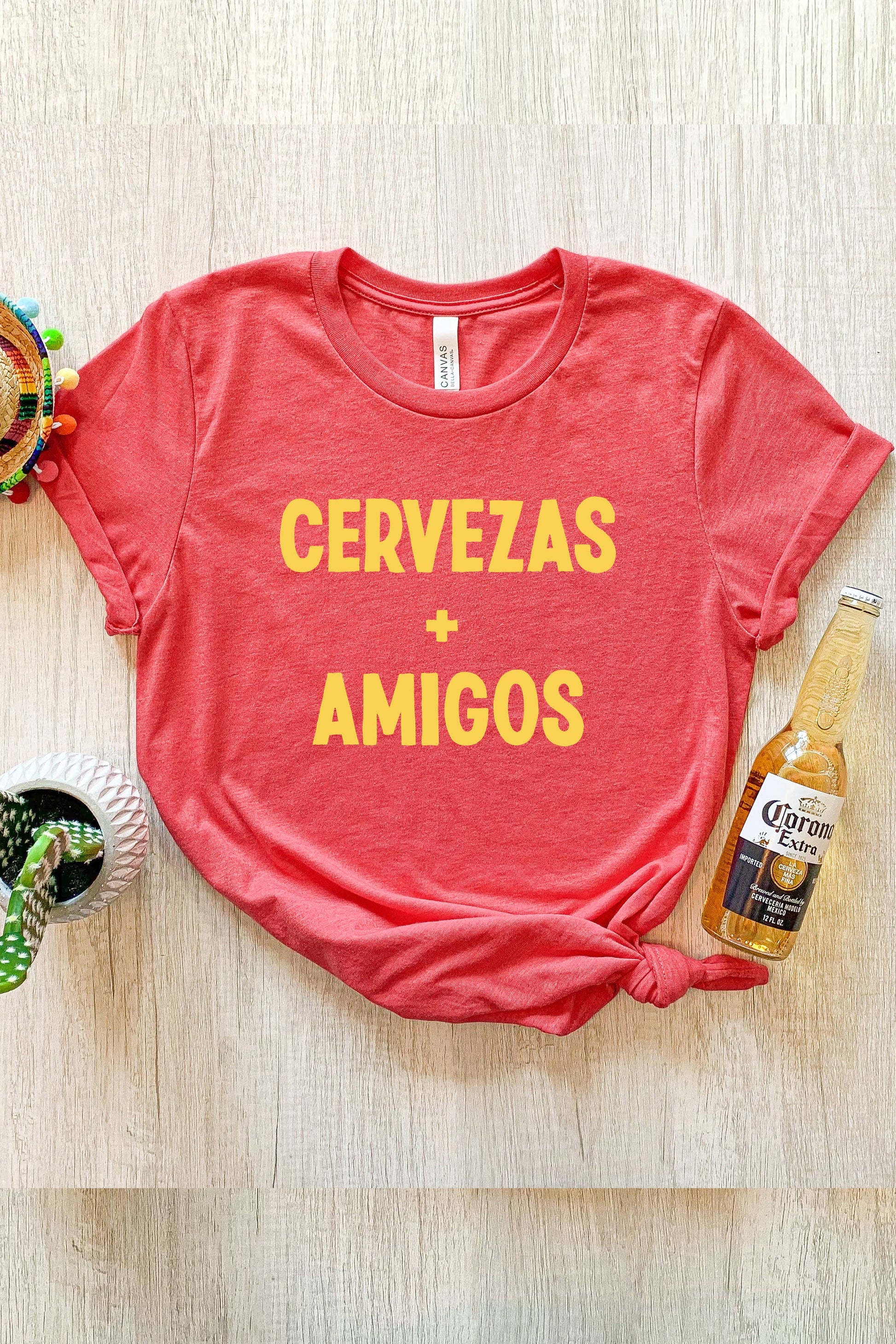 Cervezas + Amigos Unisex T-shirt, Sweatshirt, Hoodie, Long Sleeve Tee - T-Shirt, Sweatshirt, Hoodie