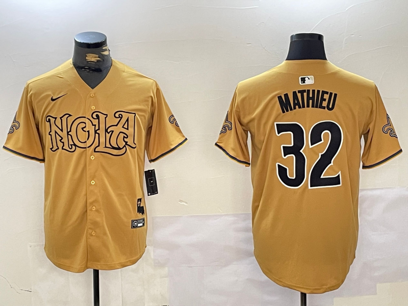 Men's New Orleans Saints Tyrann Mathieu Yellow Player Jersey football jersey product view 1