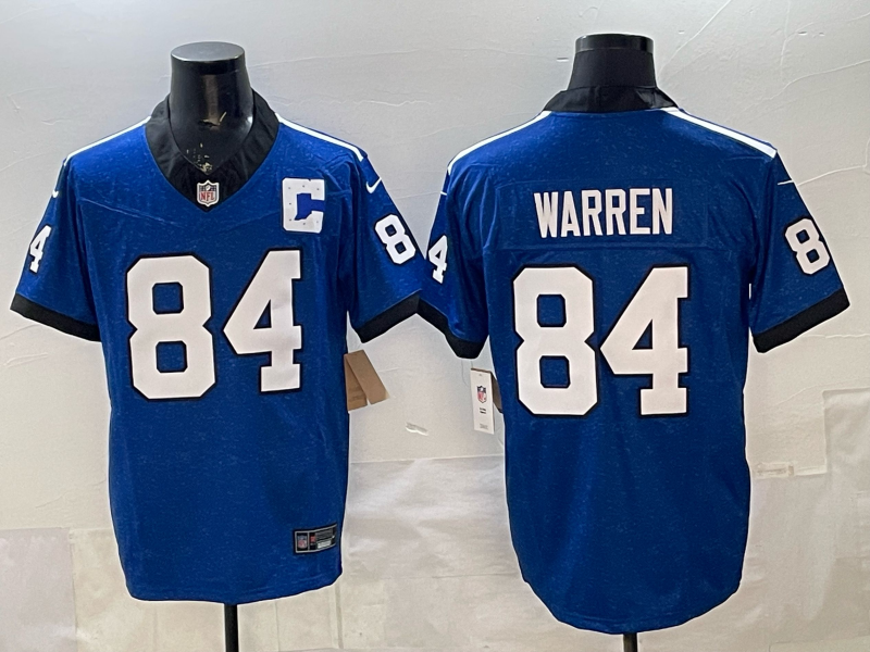 Men's Indianapolis Colts Tyler Warren #84 Heather Royal Alternate 2 Indiana Nights Game Jersey football jersey product view 1