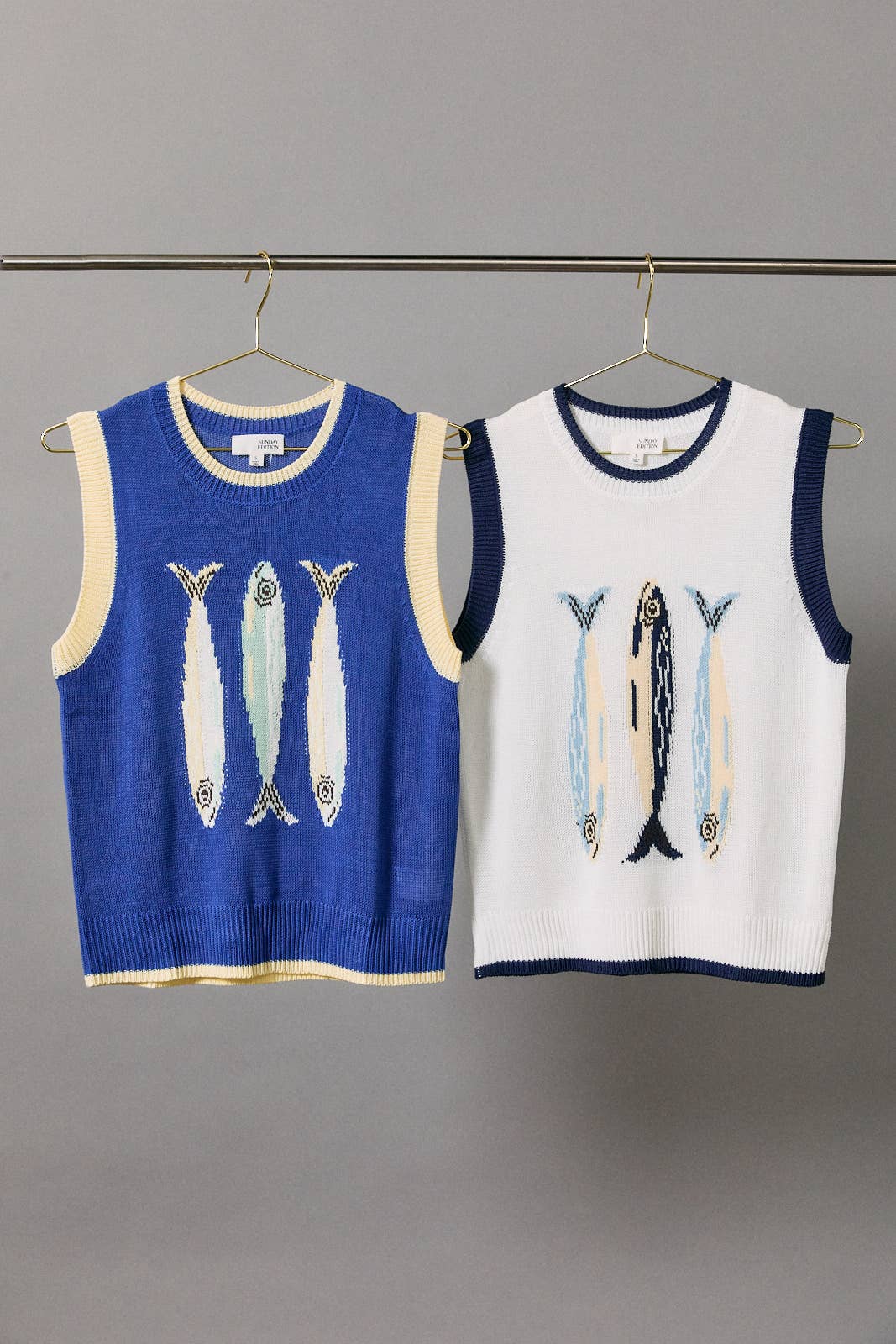 Round Neck 'fish' Graphic Sweater Vest Unisex T-shirt, Sweatshirt, Hoodie, Long Sleeve Tee - T-Shirt, Sweatshirt, Hoodie