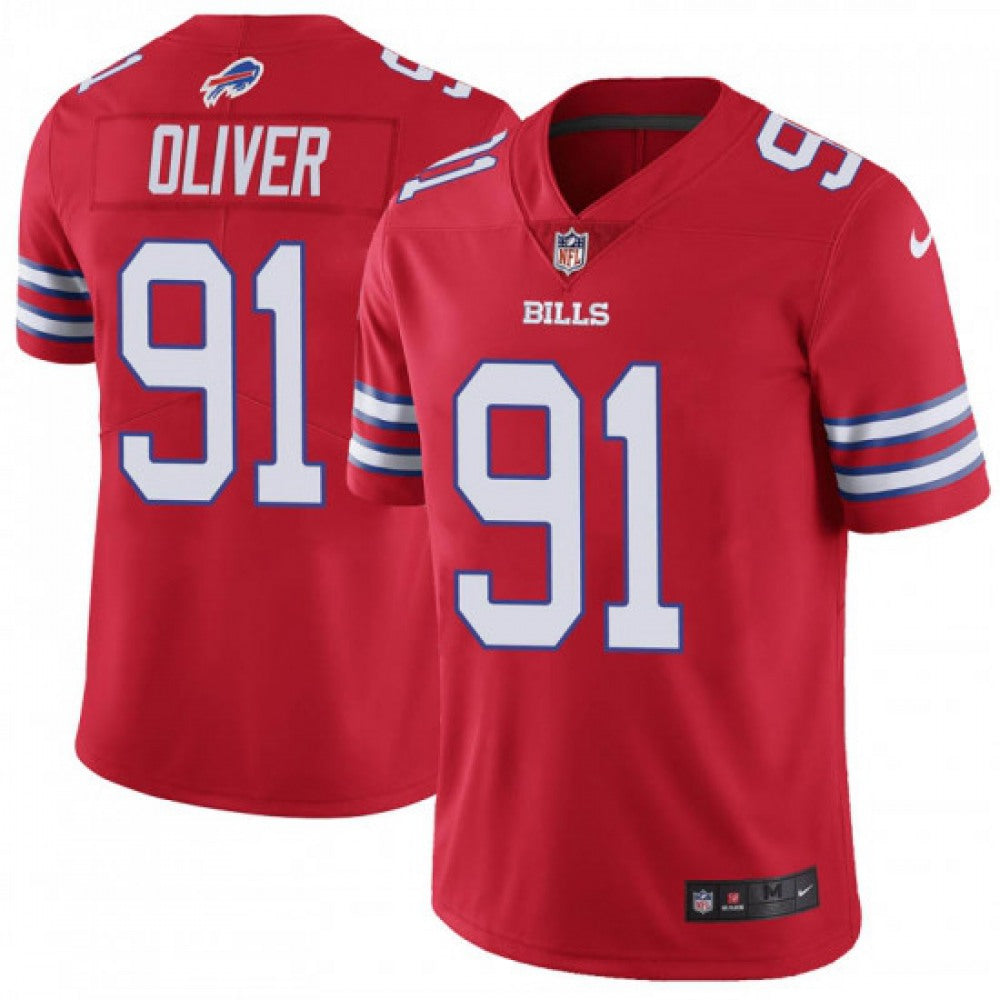 Men's Buffalo Bills #91 Ed Oliver Red Vapor Untouchable Limited Stitched NFL Jersey football jersey product view 1