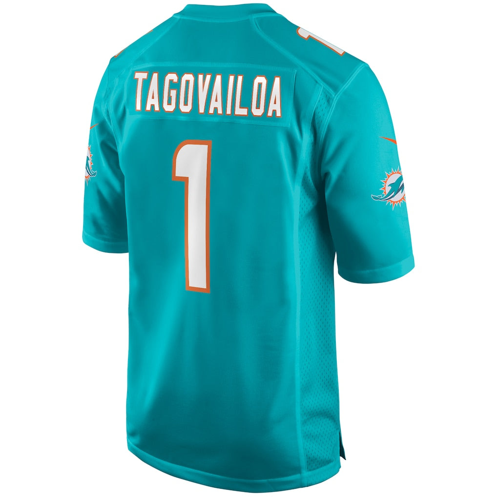 M.Dolphins #1 Tua Tagovailoa Aqua Player Game Jersey football jersey product view 1