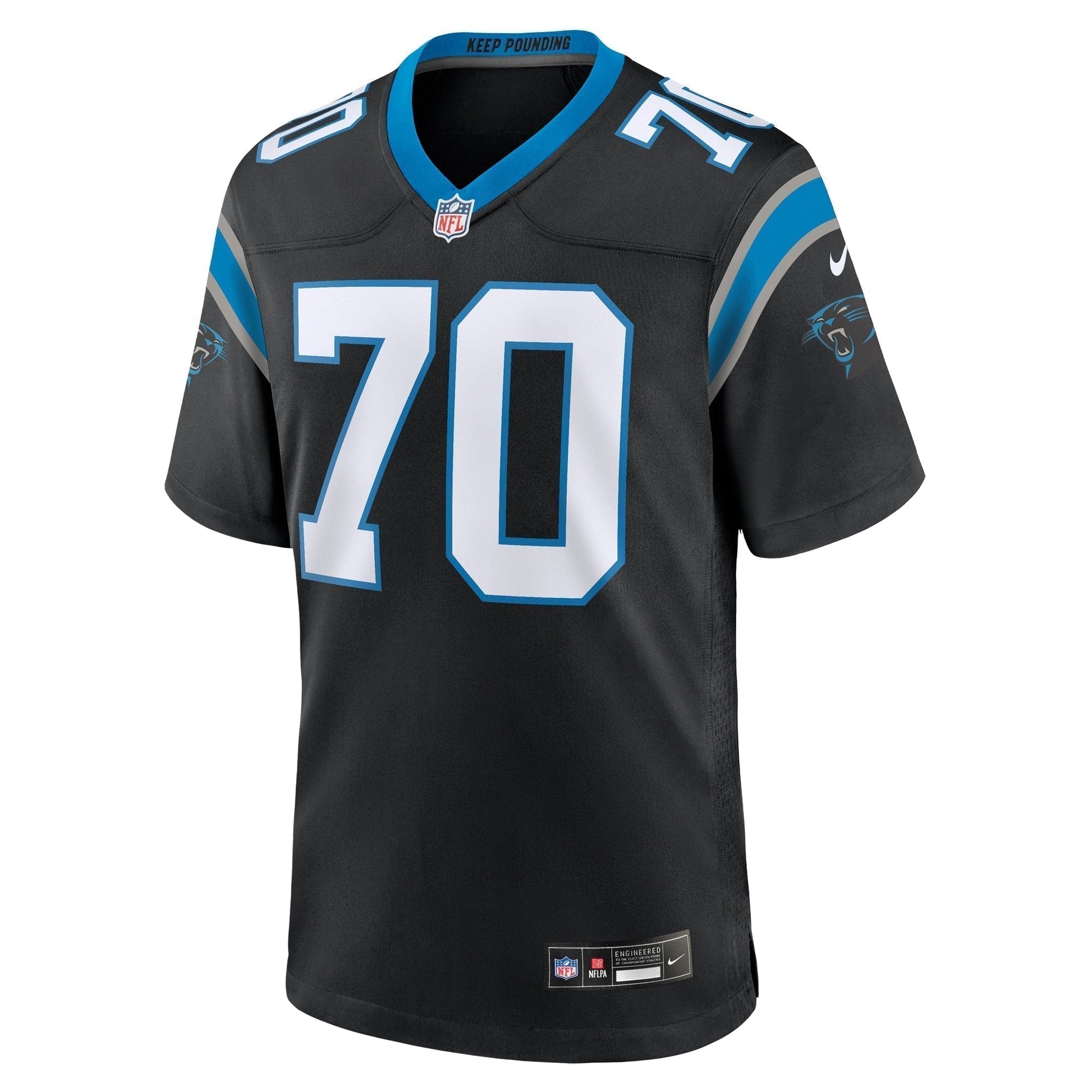 Brady Christensen Carolina Panthers Team Game Jersey - Black football jersey product view 2