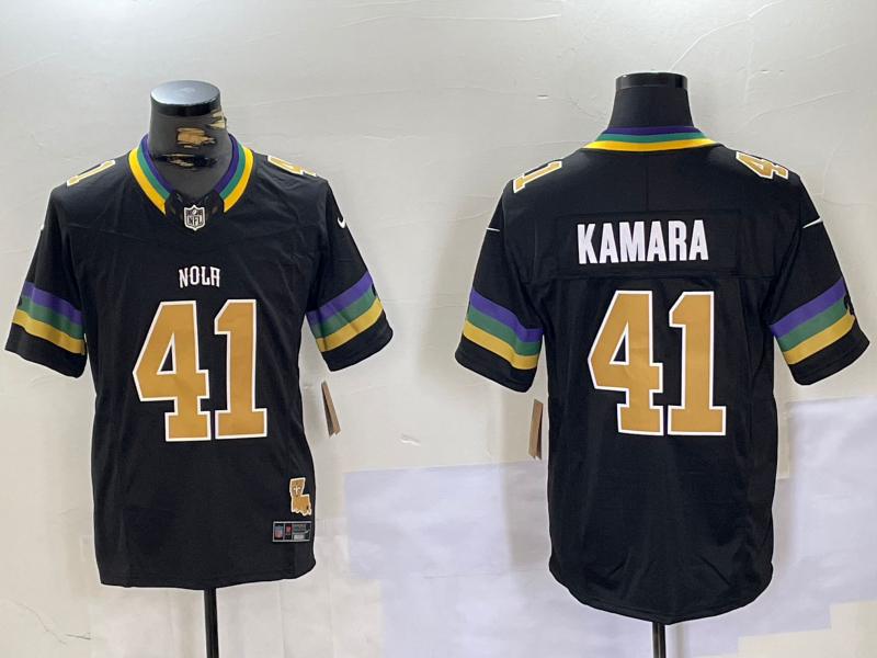Men's New Orleans Saints Alvin Kamara #41 Black Team Player Jersey1 football jersey product view 1