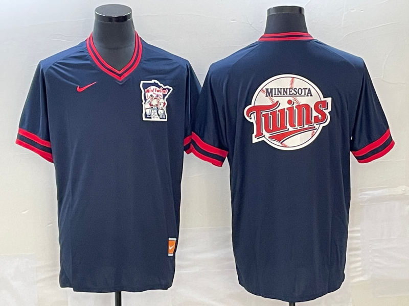Men's Minnesota Twins Navy Replica Jersey baseball jersey product view 1