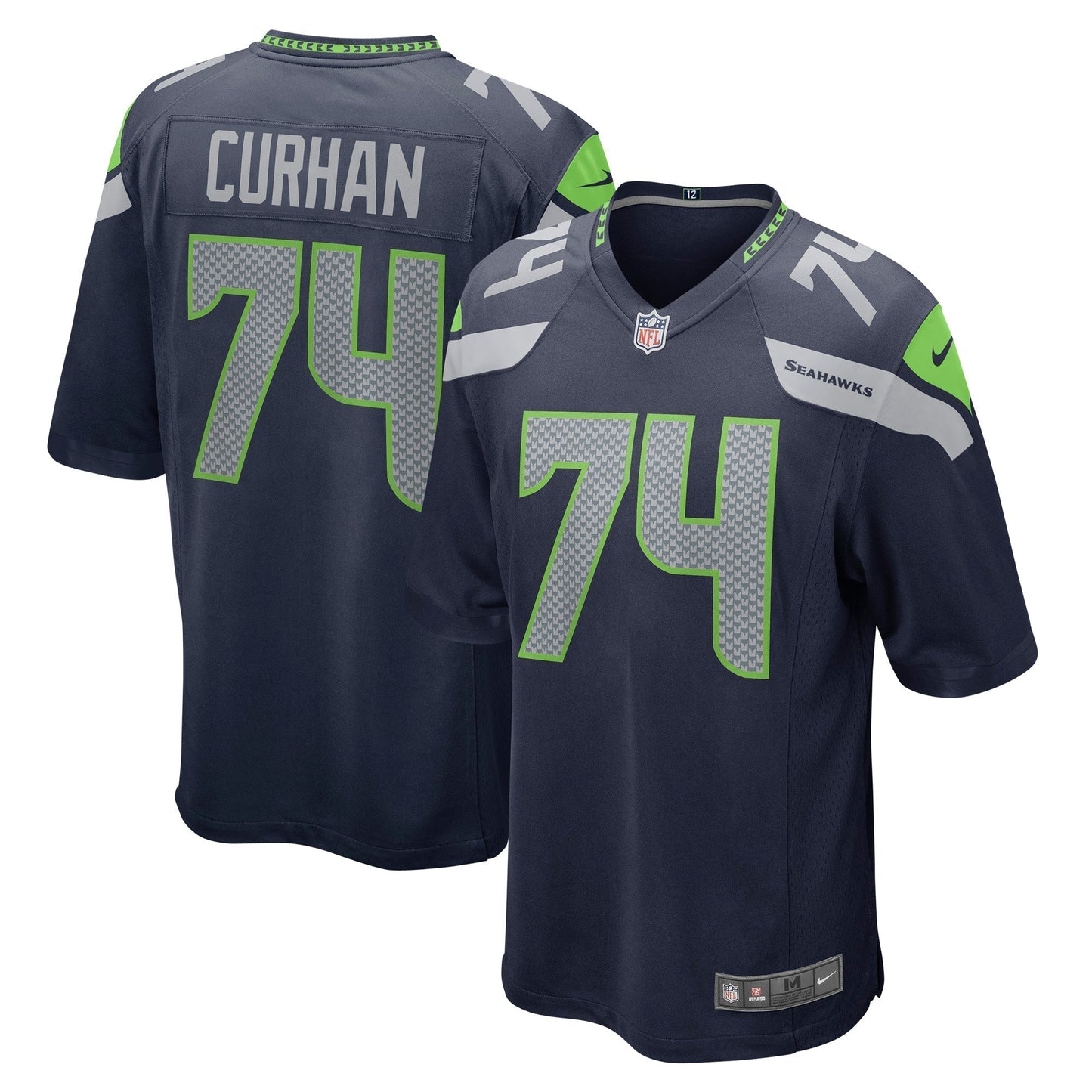 Jake Curhan Seattle Seahawks Game Jersey - College Navy football jersey product view 1