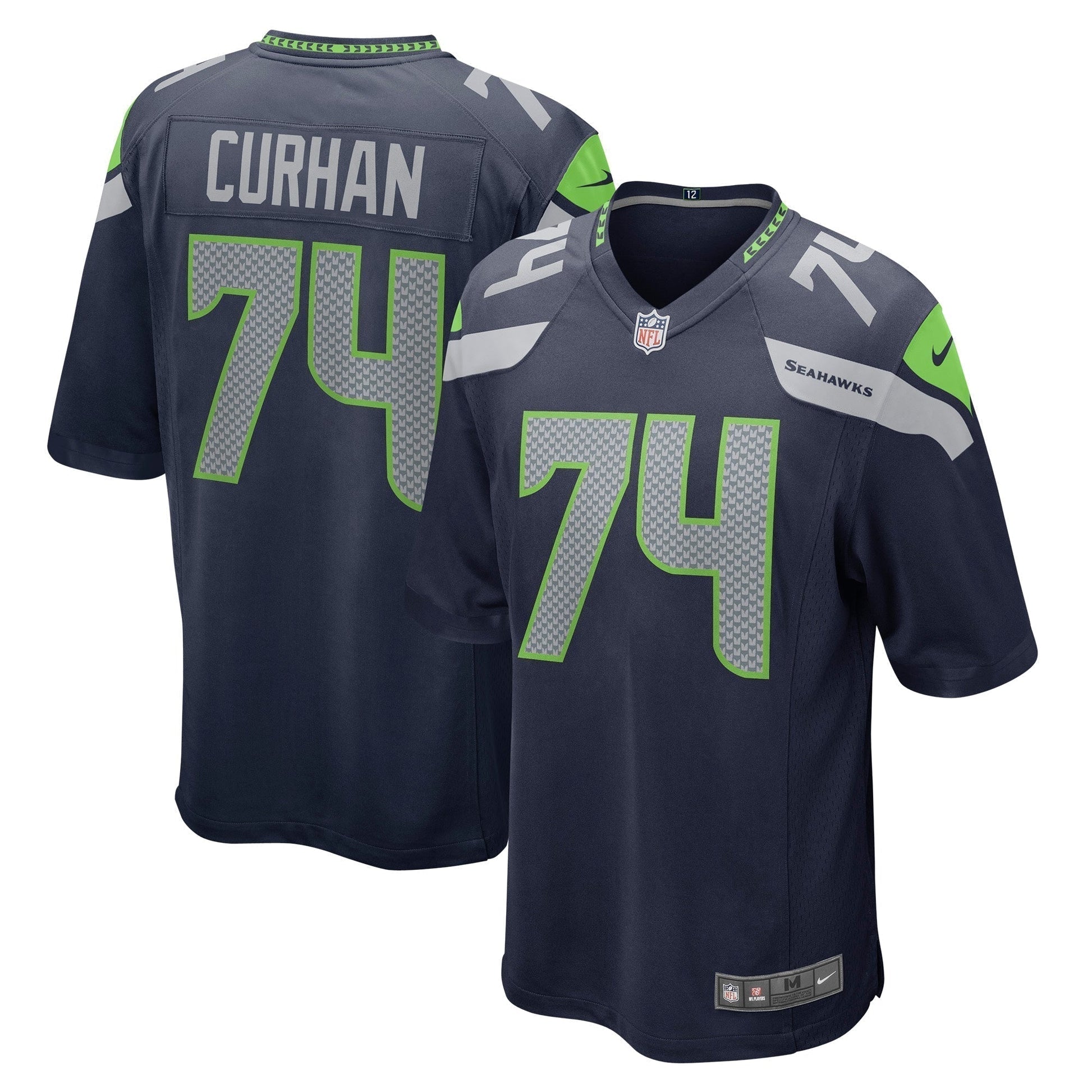 Jake Curhan Seattle Seahawks Game Jersey - College Navy football jersey product view 1