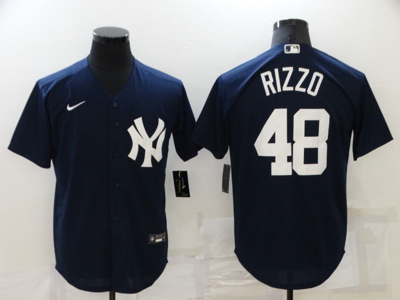 Men's New York Yankees Anthony Rizzo Navy Replica Baseball Jersey baseball jersey product view 1