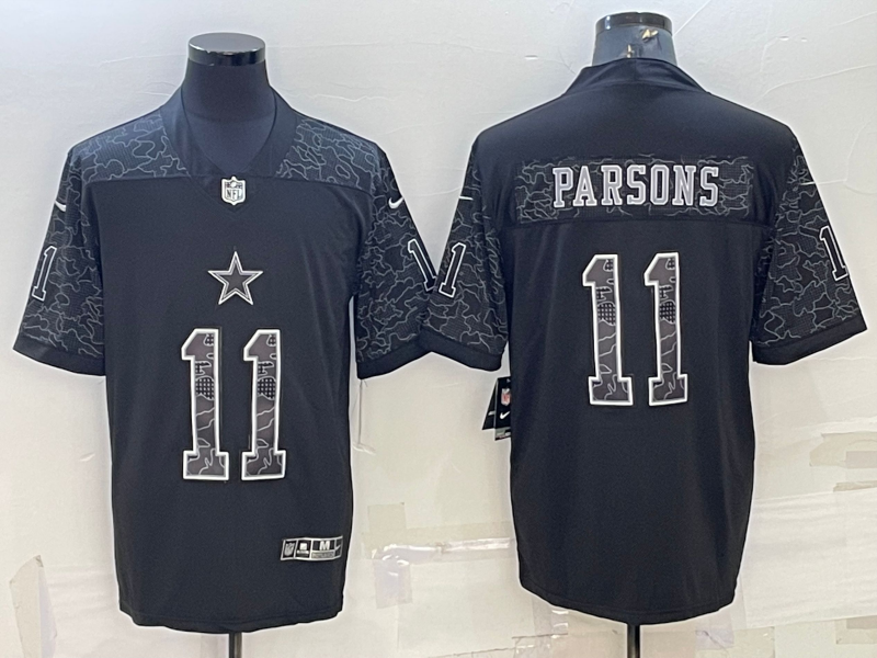 Men's Dallas Cowboys Micah Parsons #11 Black RFLCTV Limited Jersey1 football jersey product view 1