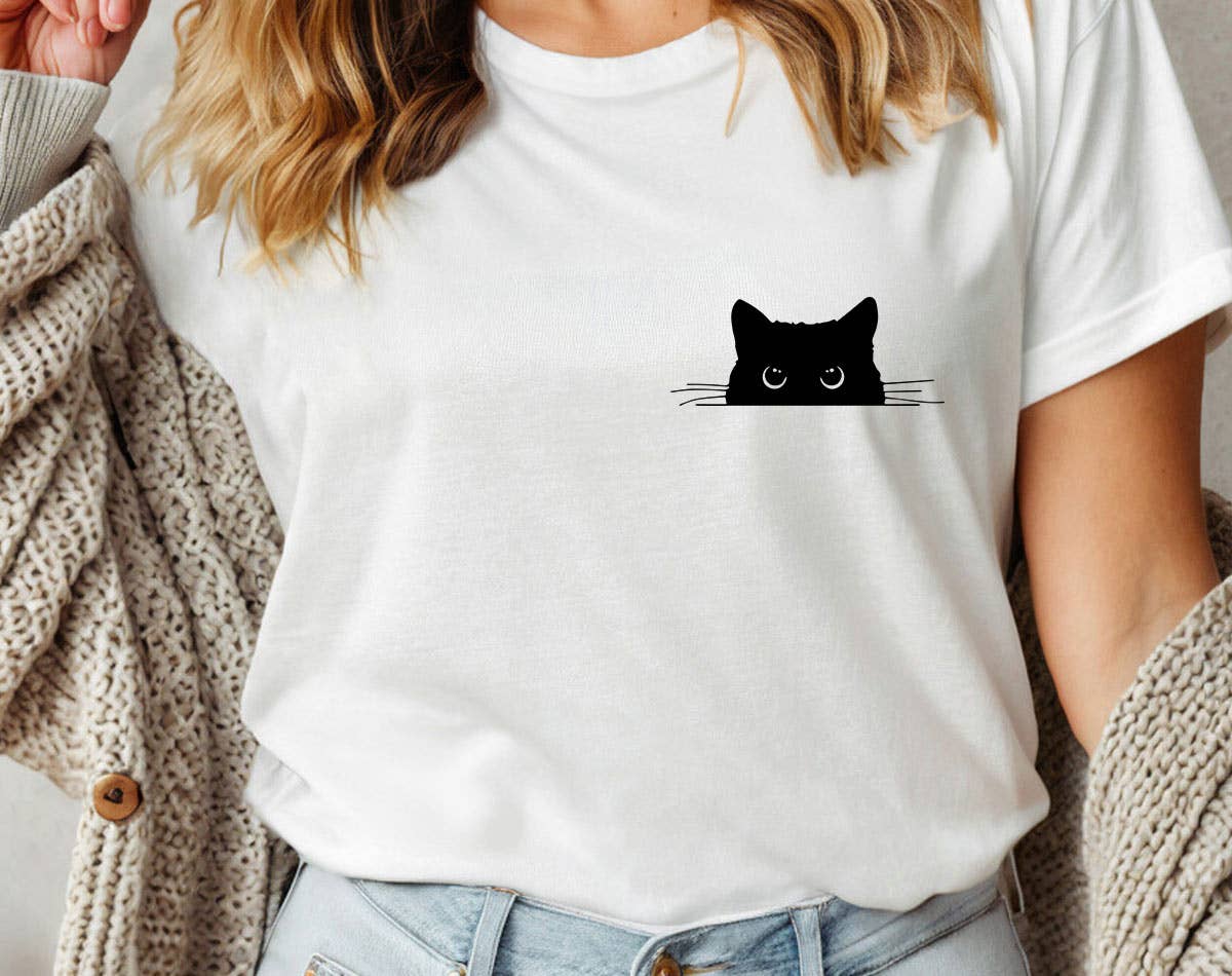 Cat Peaking -  Funny Cute Cat T-Shirt Unisex T-shirt, Sweatshirt, Hoodie, Long Sleeve Tee - T-Shirt, Sweatshirt, Hoodie
