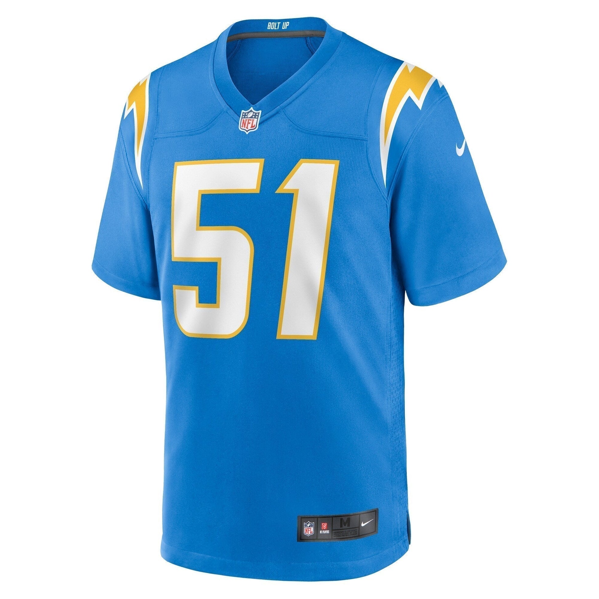 Sebastian Joseph-Day Los Angeles Chargers Game Jersey - Powder Blue football jersey product view 2