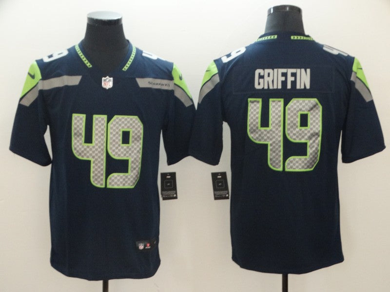 Men's Seattle Seahawks Shaquem Griffin Navy Game Jersey football jersey product view 1