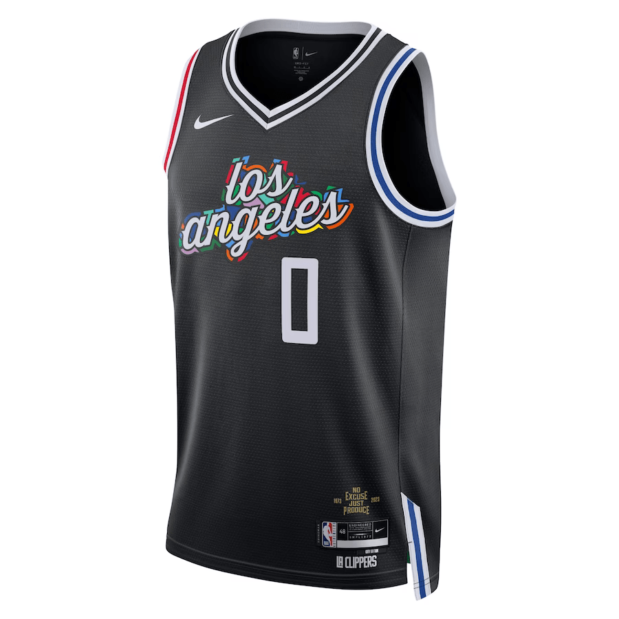 RUSSELL WESTBROOK LOS ANGELES CLIPPERS CITY EDITION 2023-2024 seasonJERSEY basketball jersey product view 2