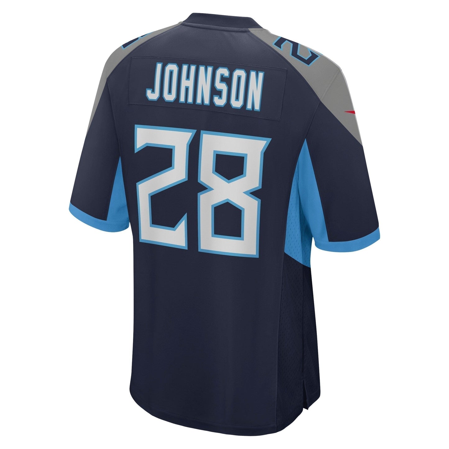 Chris Johnson Tennessee Titans Retired Game Jersey - Navy football jersey product view 3