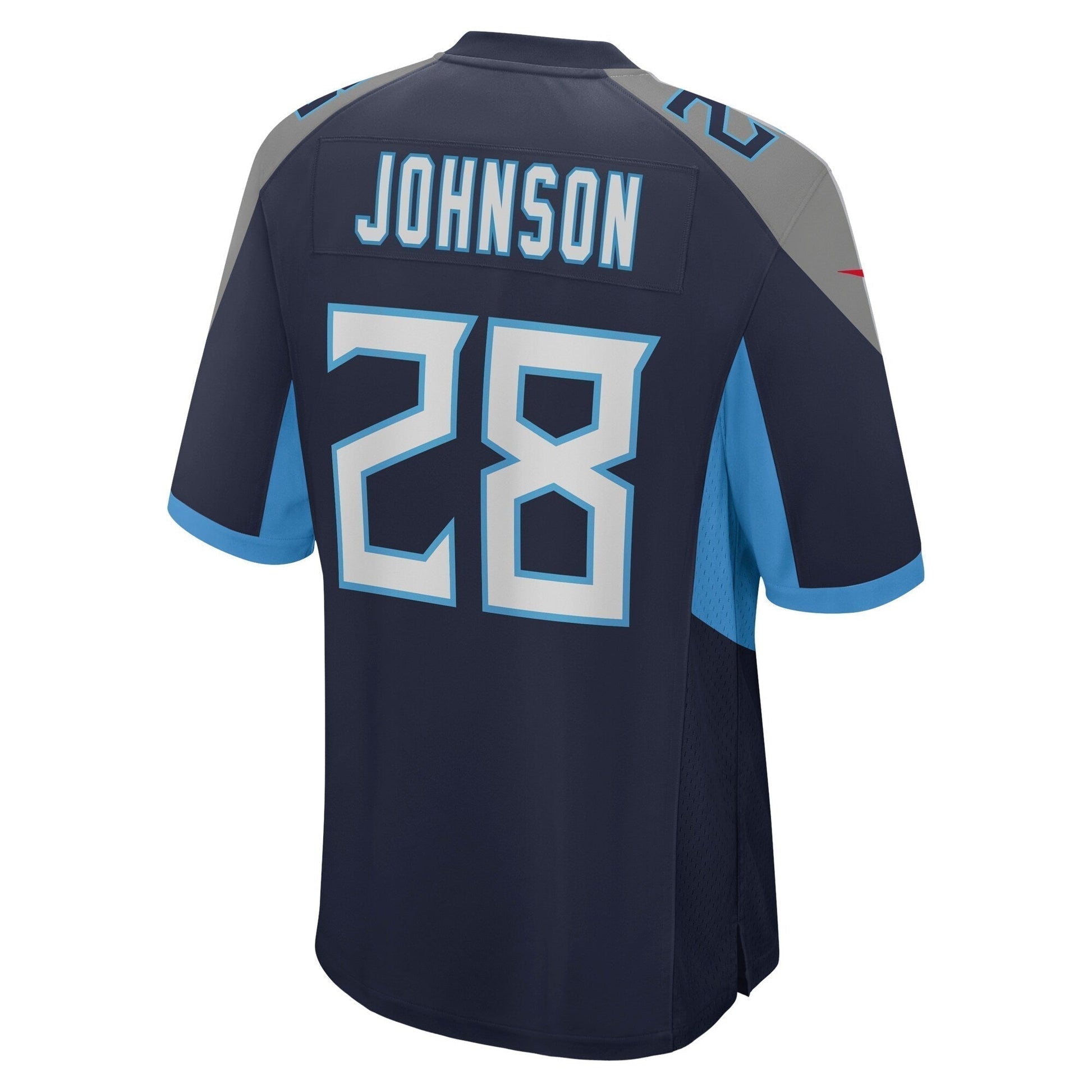 Chris Johnson Tennessee Titans Retired Game Jersey - Navy football jersey product view 3
