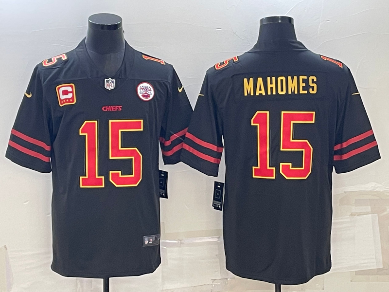 Men's Kansas City Chiefs Patrick Mahomes Black Player Jersey football jersey product view 1
