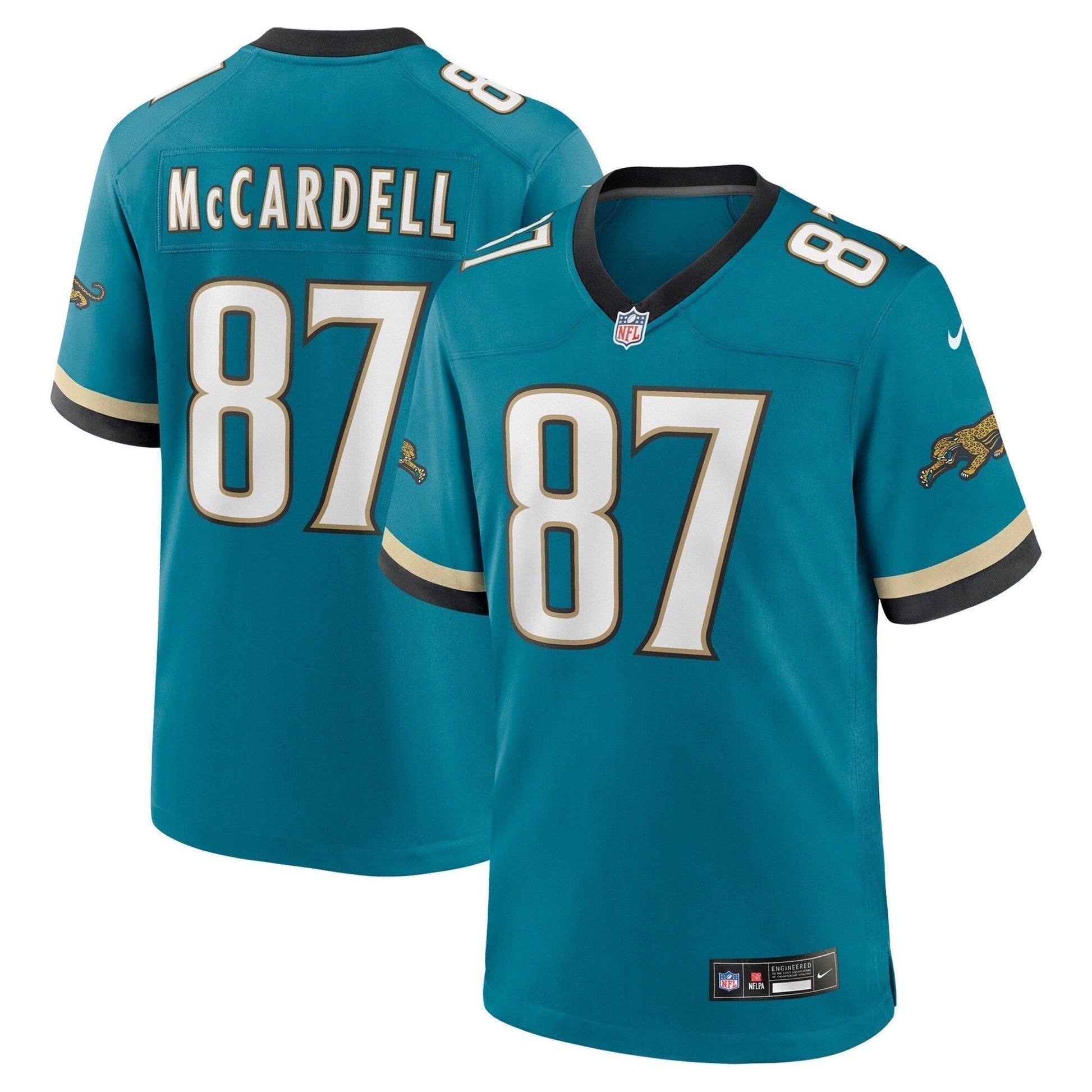Keenan McCardell Jacksonville Jaguars Prowler Throwback Retired Game Jersey - Teal football jersey product view 1