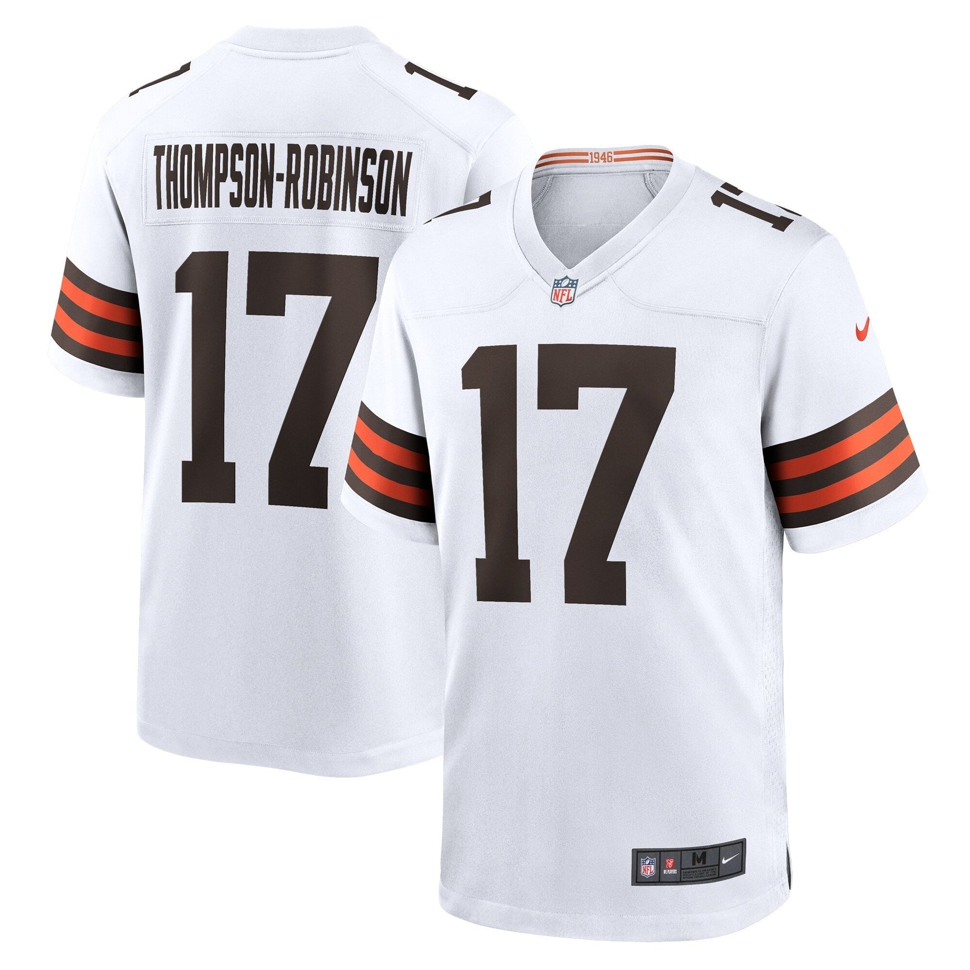 Dorian Thompson-Robinson Cleveland Browns Game Jersey - White football jersey product view 1