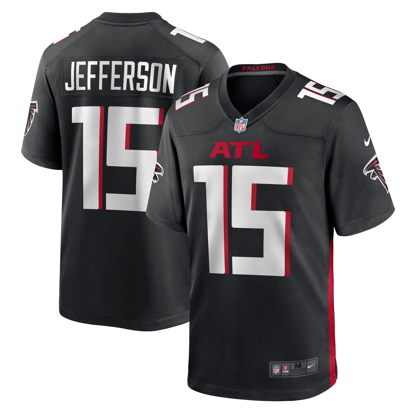 Van Jefferson Atlanta Falcons Game Jersey - Black football jersey product view 1