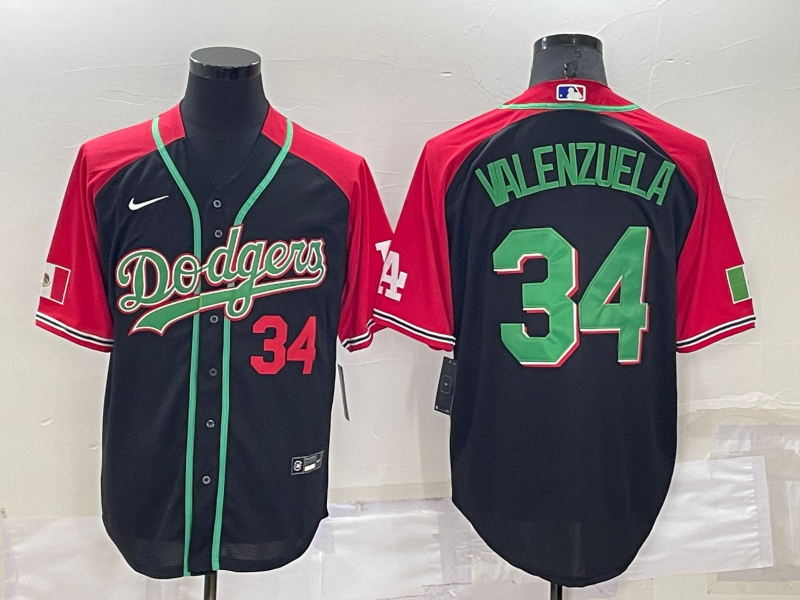 Men's Los Angeles Dodgers Fernando Valenzuela #34 Black Game Player Jersey1 baseball jersey product view 1