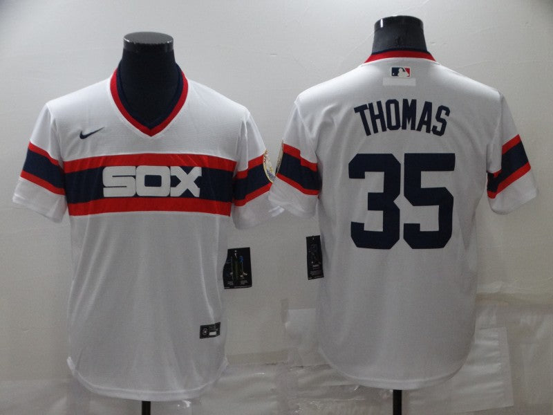 Men's Chicago White Sox Frank Thomas White Replica Player Jersey baseball jersey product view 1