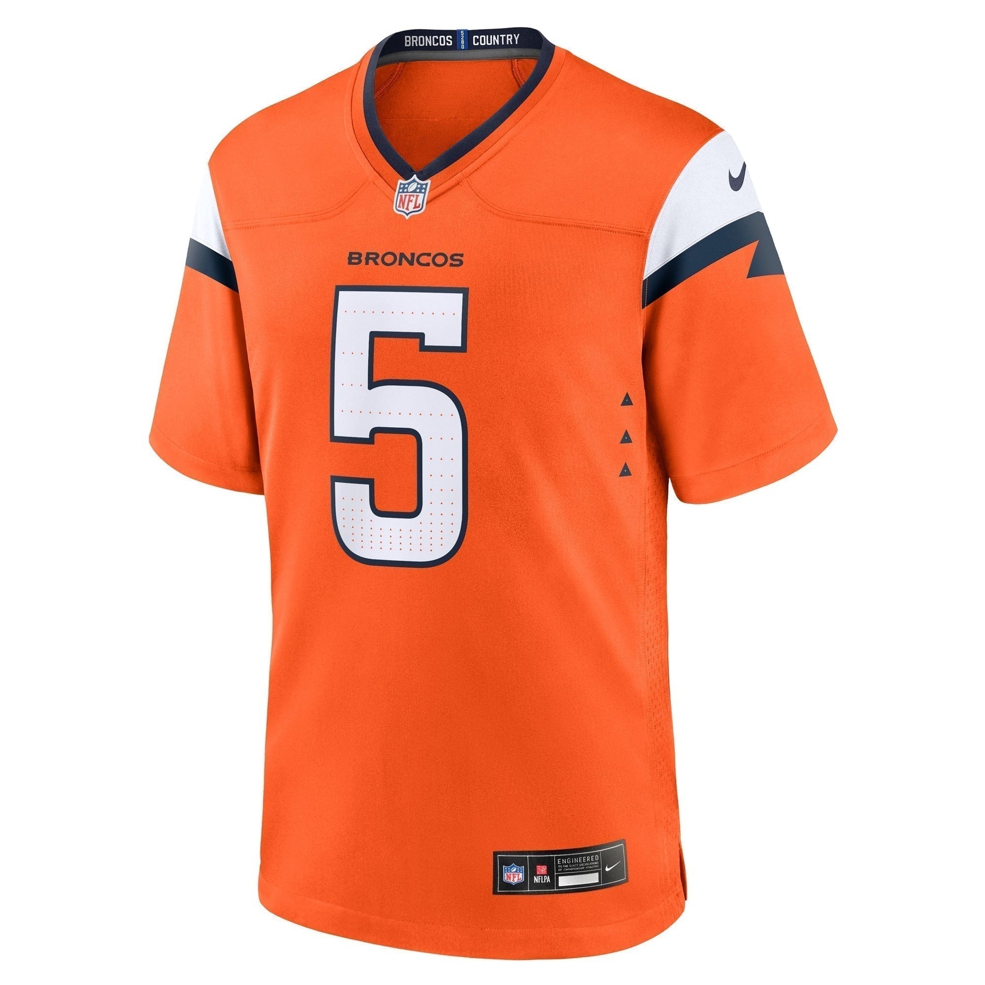 Baron Browning Denver Broncos Team Game Jersey - Orange football jersey product view 2