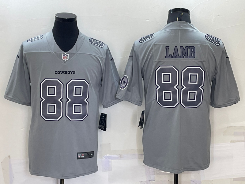 Men's Dallas Cowboys CeeDee Lamb #88 Gray Atmosphere Fashion Game Jersey1 football jersey product view 1