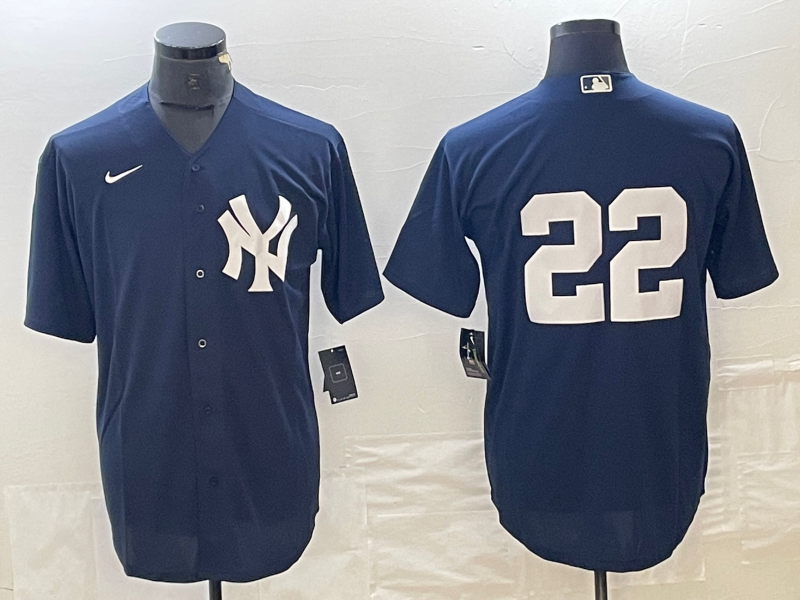 Men's New York Yankees Juan Soto Navy Replica Player Name Jersey baseball jersey product view 1