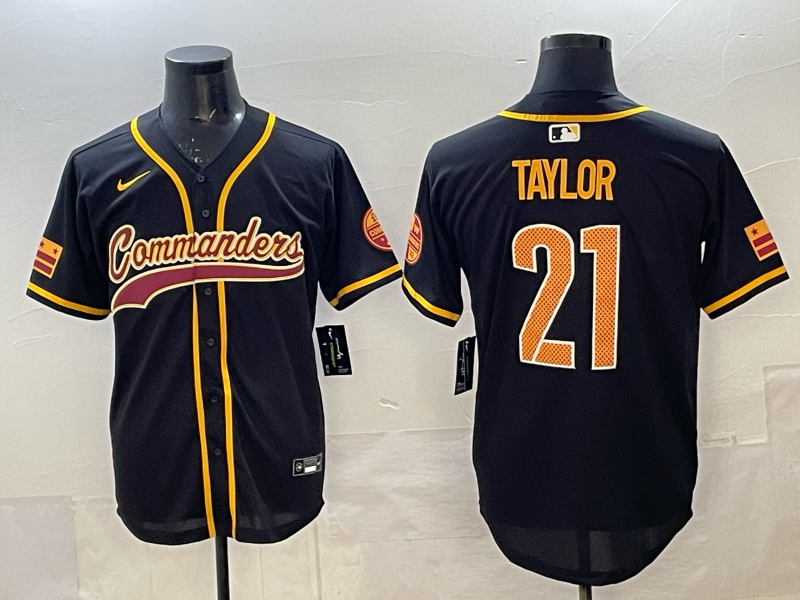 Men's Washington Commanders Sean Taylor #21 Black Team Game Jersey football jersey product view 1