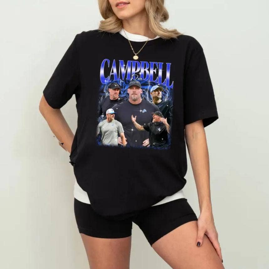 Detroit Football Dan Campbell 90S Retro Lions Shirt Unisex T-shirt, Sweatshirt, Hoodie, Long Sleeve Tee - T-Shirt, Sweatshirt, Hoodie