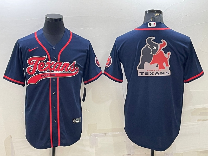 Men's Houston Texans Navy Game Jersey football jersey product view 1