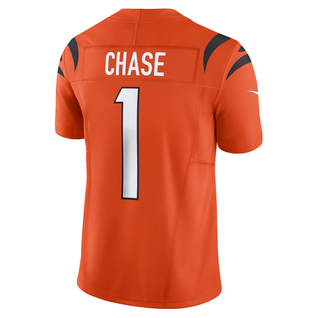 C.Bengals #1 Ja'Marr Chase Orange Vapor F.U.S.E. Limited Jersey football jersey product view 1