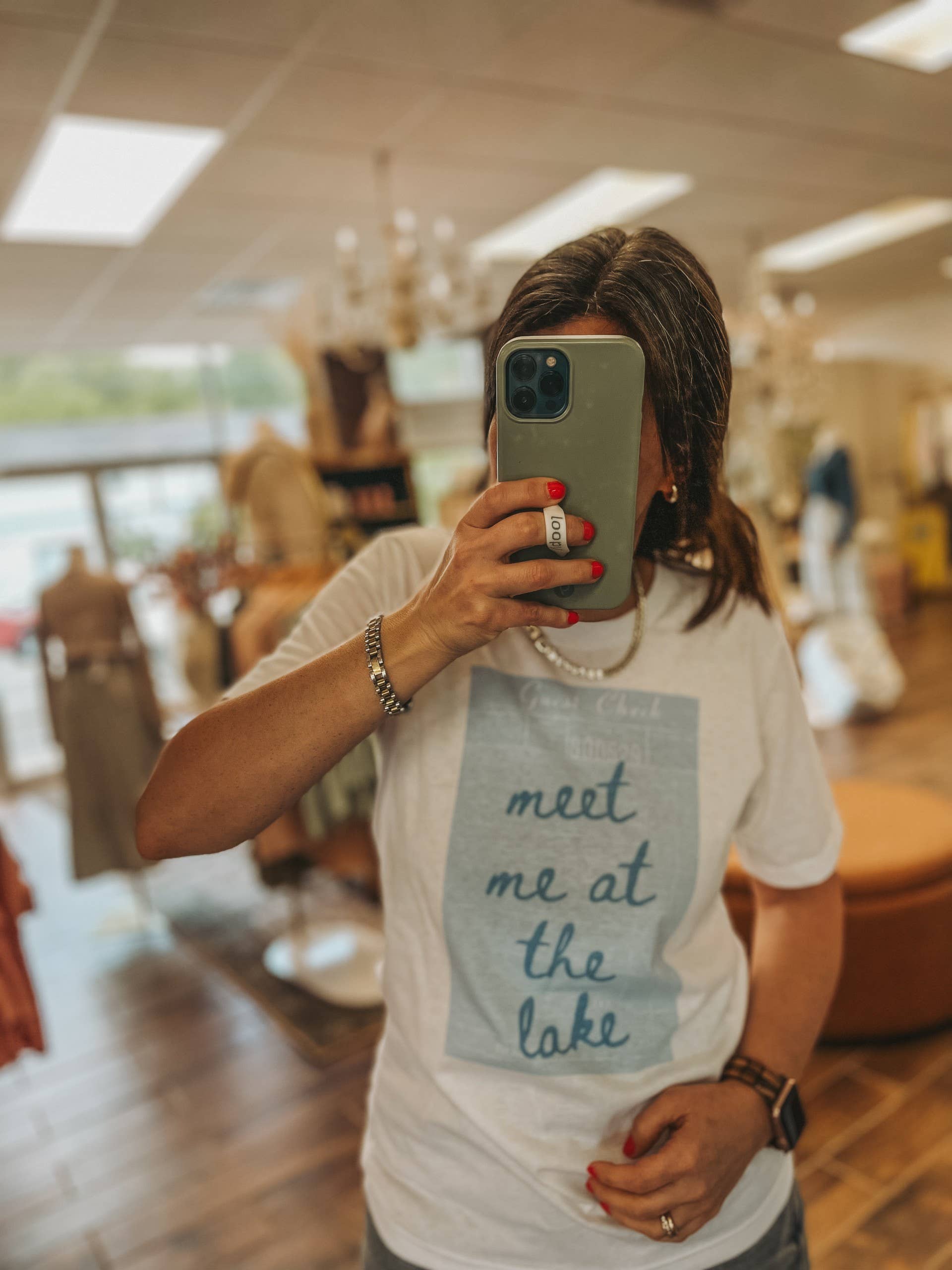 Meet Me At the Lake Guest Check Graphic Tee | Summer Tee Unisex T-shirt, Sweatshirt, Hoodie, Long Sleeve Tee - T-Shirt, Sweatshirt, Hoodie