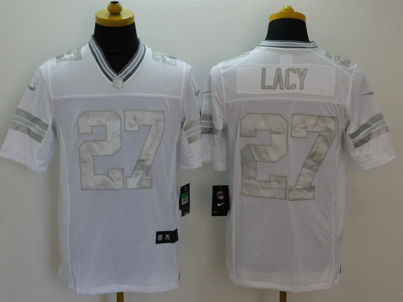 Men's Green Bay Packers Eddie Lacy #27 White Game Jersey1 football jersey product view 1